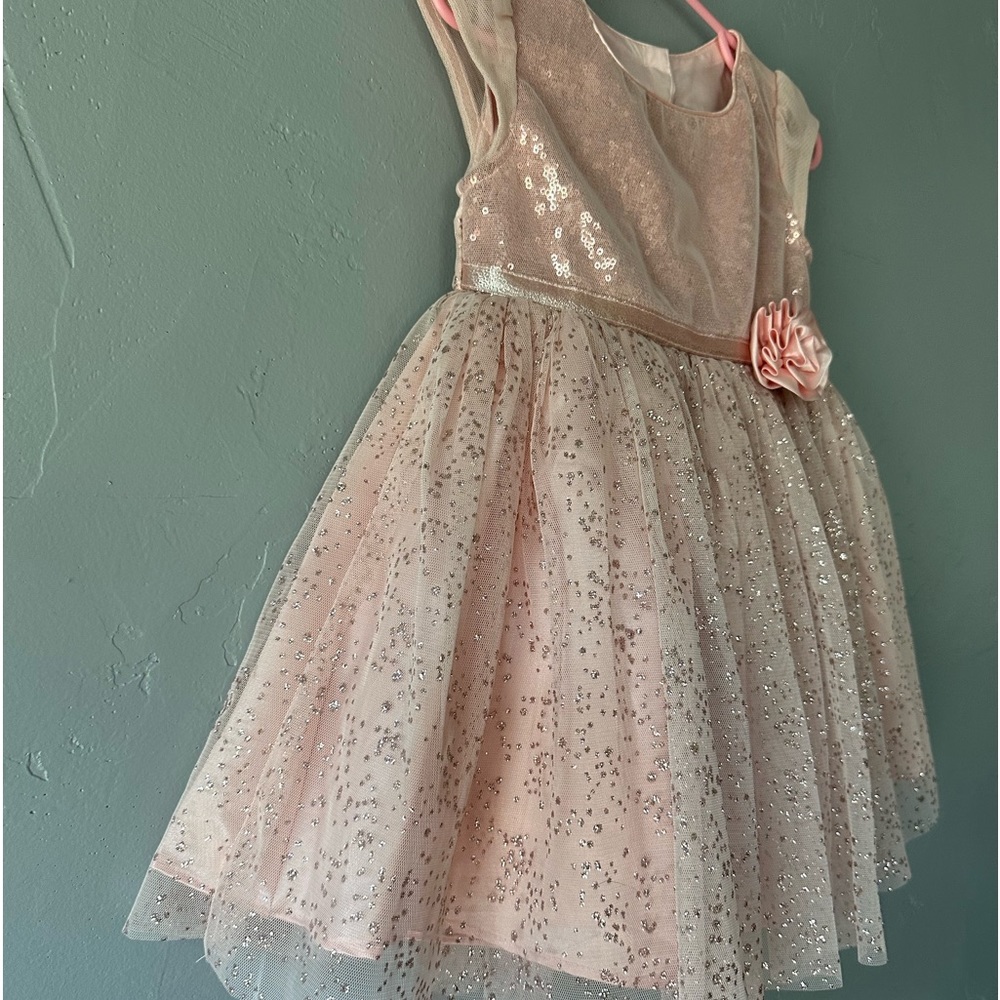 Jona Michelle sequin and glitter sparkle dress Peach color, Little girls size 2T - Picture 3 of 16